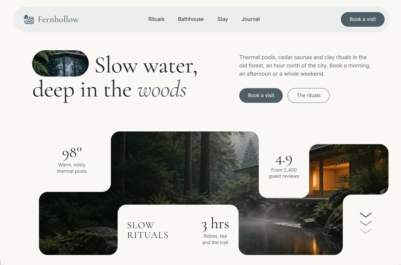 Fernhollow: A thermal bathhouse and spa in the woods.