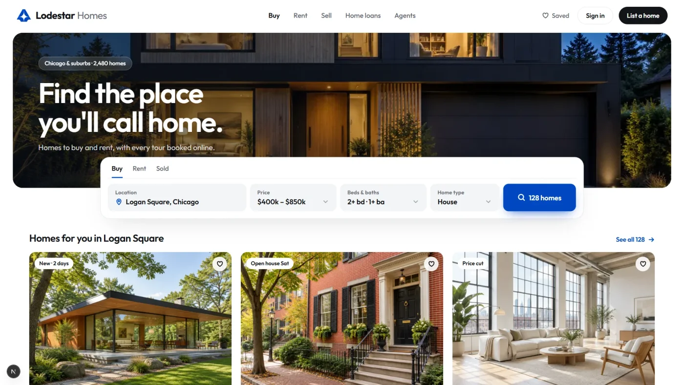 Lodestar Homes: A home search for buyers and renters.